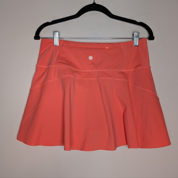 Athleta Ace Tennis Skort Coral Orange Built-In Shorts Athletic Skirt M - Picture 5 of 9